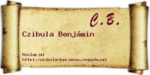 Czibula Benjámin névjegykártya